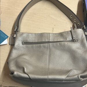Coach Metallic Taupe Shoulder Bag